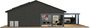 Grey-house-with-tesla-powerwalls-on-the-side-1