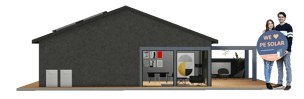 pe-solar-house-with-customers-holding-sign